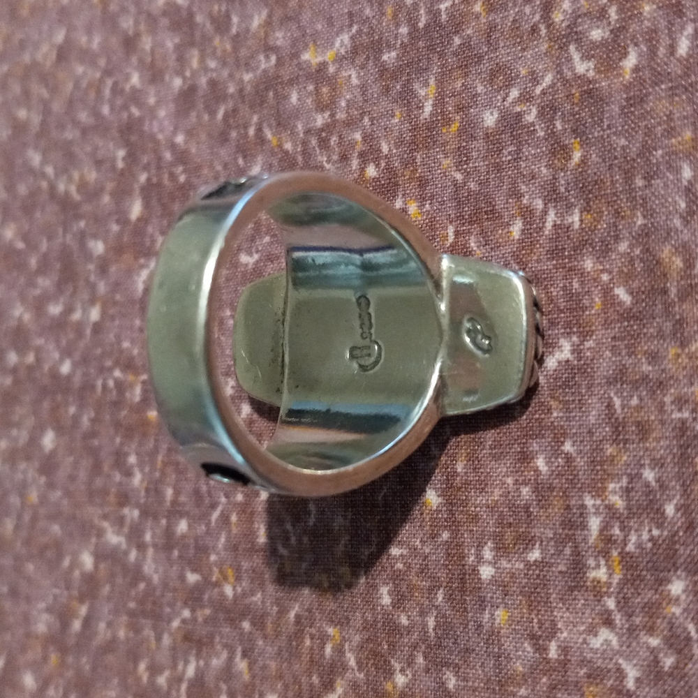 Carolyn Pollack carved Mother of Pearl Ring - Picture 5 of 5